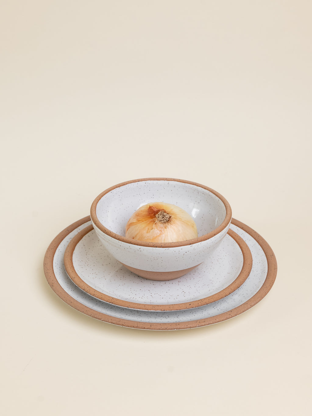 The Plate Setting; Joe Sink Pottery -- White Speckled Bare Rim